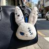 Dark Style Rabbit Plush Keychain Cute Rabbit Toy Stylish Keyrings Pendant Accessory For Bag Keys And Home Decors