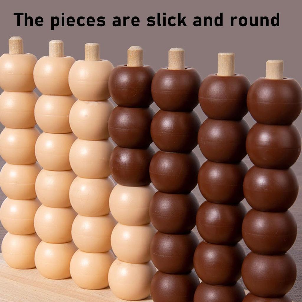 3D Beaded Chess Game Wooden Two-Player Chess Toy Parent-Child Interactive Four-in-a- Chess Family Party Board Game Children's Logical Thinking Trainin