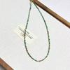 Mori-Style Turquoise Beaded Titanium Steel Necklace - Versatile Retro Sweater Chain for Women