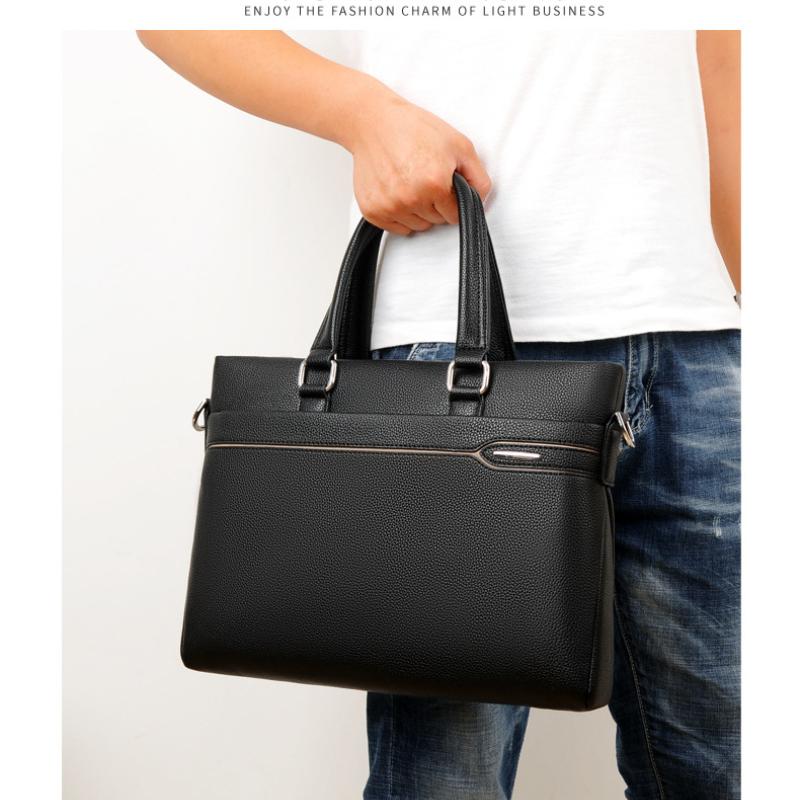 Men's Bag Handbag Soft Leather Large-capacity Casual Business Shoulder Bag Messenger Business Briefcase Men