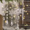 Beautiful Acrylic 5pcs Transparent Christmas Hanging Ornaments With Lifelike Snowflake Icicles For Festive Adornment Tree