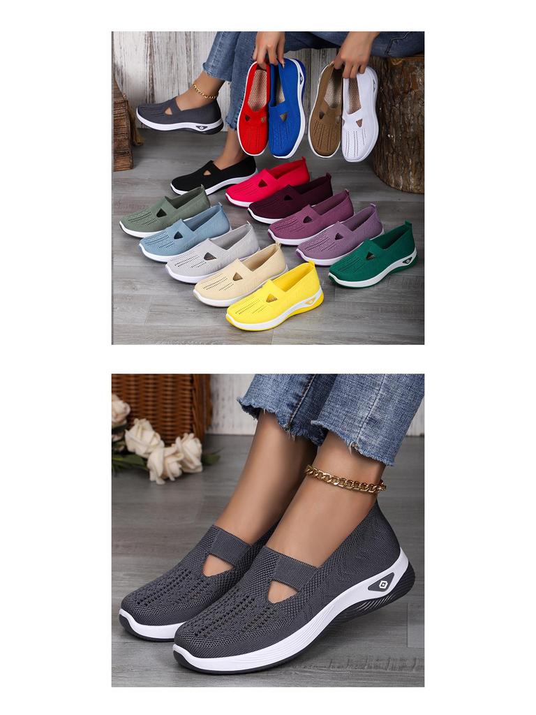 Women's Plus Size Fly-Knit Slip-On Casual Shoes - Breathable and Comfortable