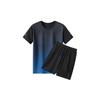 [ODONATE] Men's Sportswear Short-Sleeve Tracksuit Set (Top and Bottom) - Breathable, Odor-Resistant, Sweat-Wicking, Quick-Drying Shorts - Running