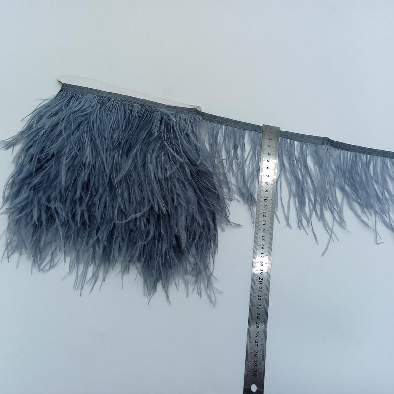 Feather1meter Dyed Colorful Ostrich Feathers Trim Ribbon for Dress Clothing Decoration Sewing Needlework Handicraft Accessories10-15cm