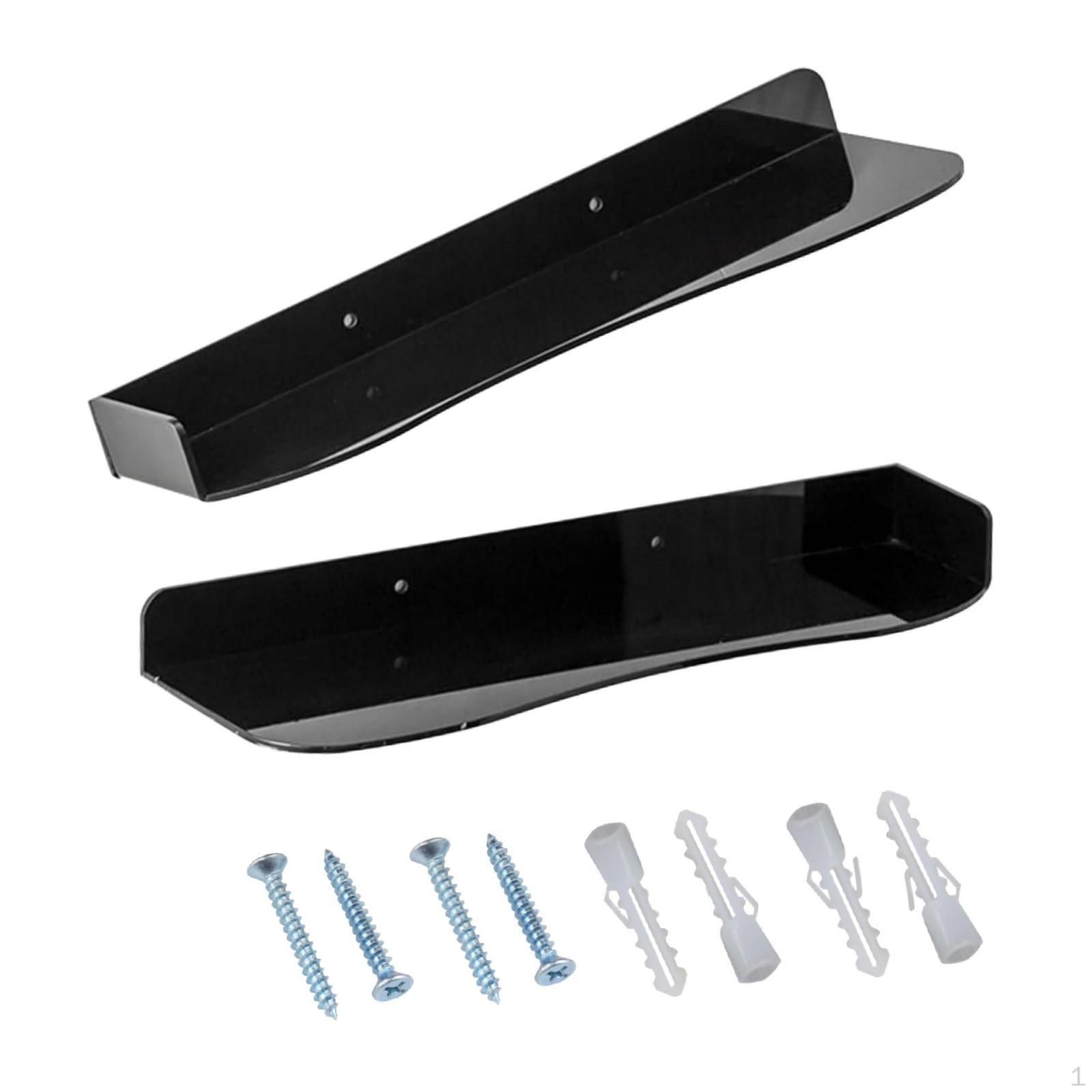 Акриловая настенная полка для обуви компактная навесная универсальная органайзер для гостиной чёрный 1809₽