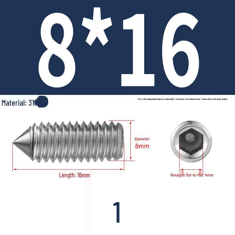 12.9 Edelstahl 304 Innensechskant Kegelspitze Gewindestift M2/M3