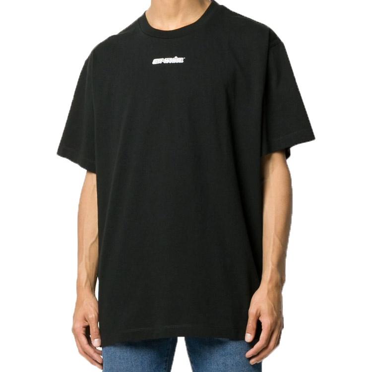 Off-White Marker Short-Sleeve Over Tee 'Black/Red' Men's OMAA038E20JER0021025