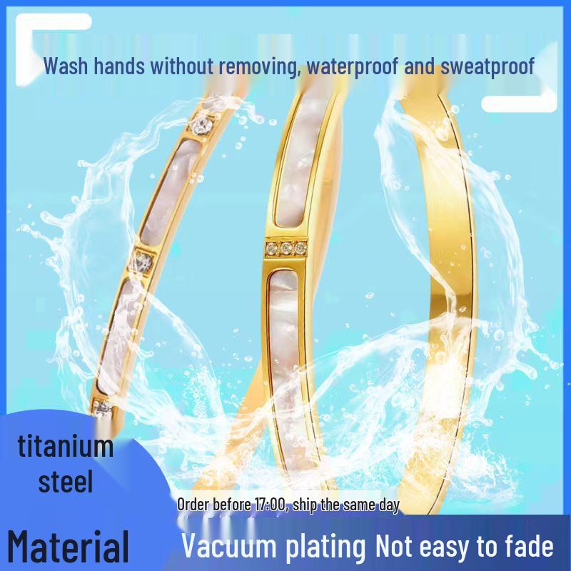 Elegant Gold-Plated Titanium Steel Women's Bracelet - Exquisite European & American Design