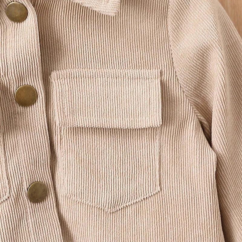 Beige Children's Autumn/Winter Suit: Stylish Baby Boy Long-Sleeve Jacket and Trousers Combo