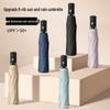 Fully Automatic Black Folding Umbrella - Three-Fold Design with Eight Ribs, Black Glue Coating for Sun and Rain Protection, Portable for Commuting.