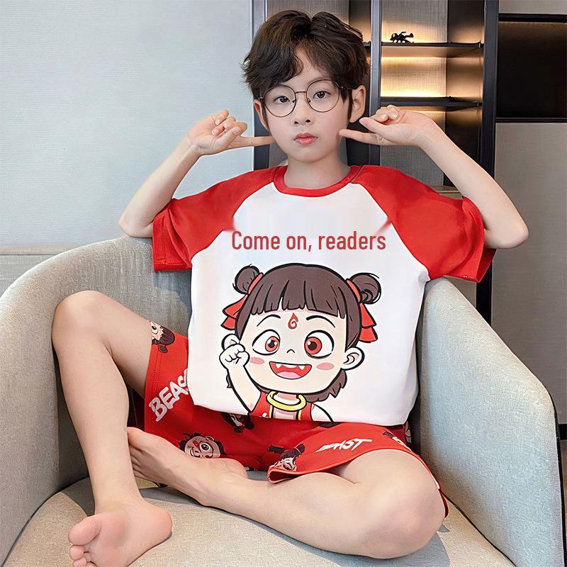 Astronaut Boys Summer Pajama Set - Short Sleeve & Pants for Kids & Teens