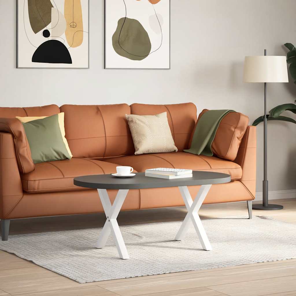 Vidaxl X-Shaped Coffee Table Legs 2 Pcs. White Steel