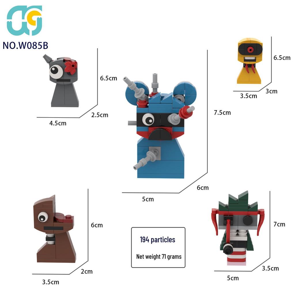 Cross New Rhythm Box Black Monster Music Game Building Block Toy Model