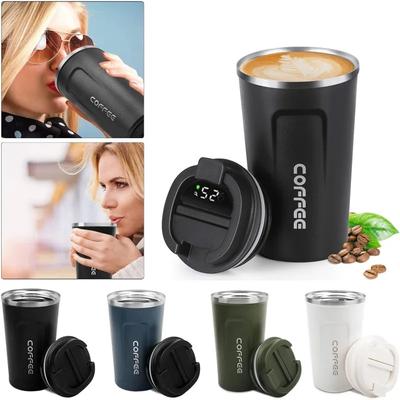 Kaffemugg Rostfritt Stål Dubbelväggig Isolerad Intelligent Digital Display Isolerad Läcksäker Mugg 510ML Håll Varmt Is