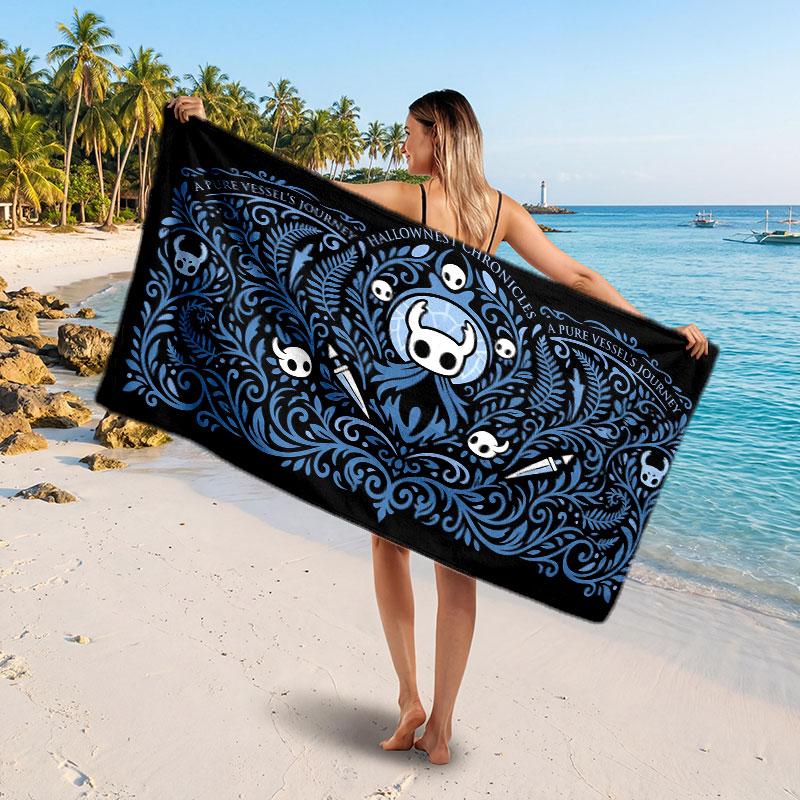 Large Beach TowelHollow Knight Soft Absorbent Towel Beach Bath Home Use