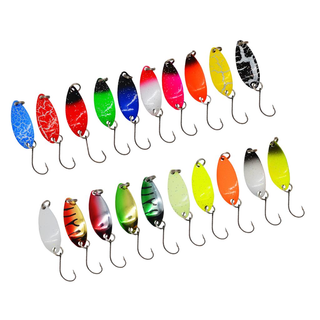20Pcs Fishing Spoons Lures Sequins Baits Casting Fishing Lures Baits Fishing Lures Spinner Baits Metal Spoon Fish Lures