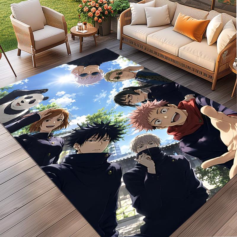 Jujutsu Kaisen Print Rug, Washable Floor Carpet, For Entryway Dorm Laundry Room Office Study, Home Decor Birthday Christmas Gift