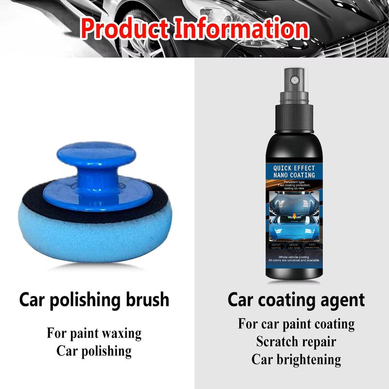 Car Nano Coating Brightening Cars Paint Kit - Professional Auto Polishing Tool, High Gloss Car Paint Scratch Repair Protection