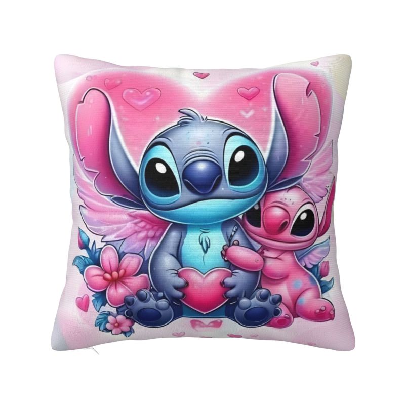 

Custom Lilo And Stitch Cartoon Pillow Covers Decor Home Kawaii Disney Anime Modern Cushion Cover Soft Pillowcase 12x12Inch