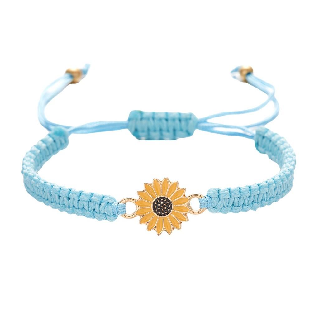 Handmade Sunflower Friendship Bracelet With Floral Design For Women And Couples