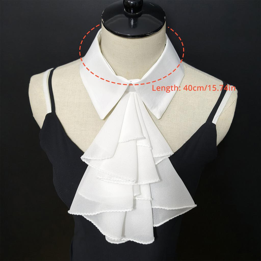 Fashion Detachable Shirt Collar Accessory Victorian Layered Ruffled Front Lapel False Collar Blouse Top for Women Favor