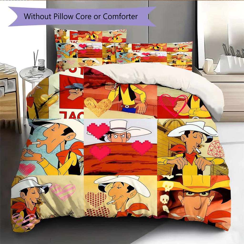 Lucky Luke Pride Bedding Quilt Set Quilt Cover Pillowcase Home Decoration Birthday Gift (1 * duvet cover + 2 * pillowcase, without core)