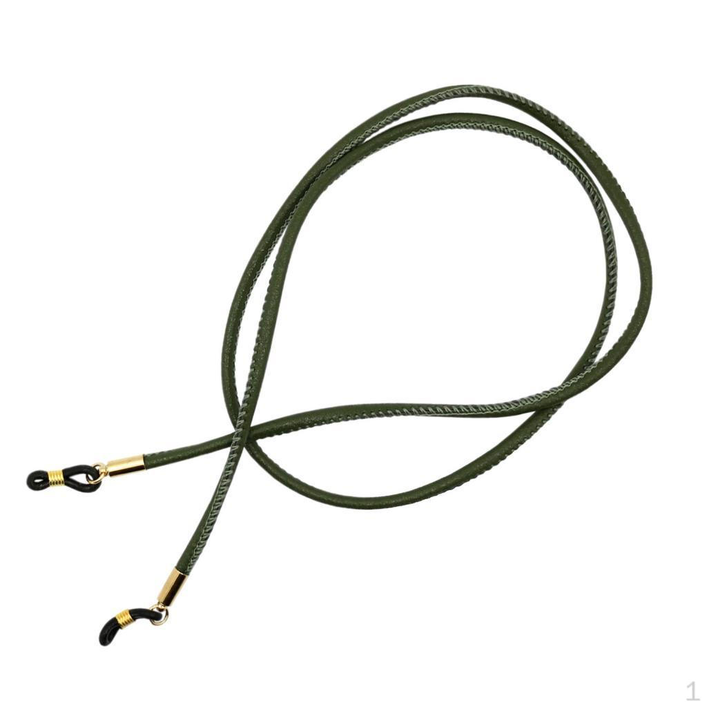 Adjustable Rope PU Leather DIY Necklace GreenA