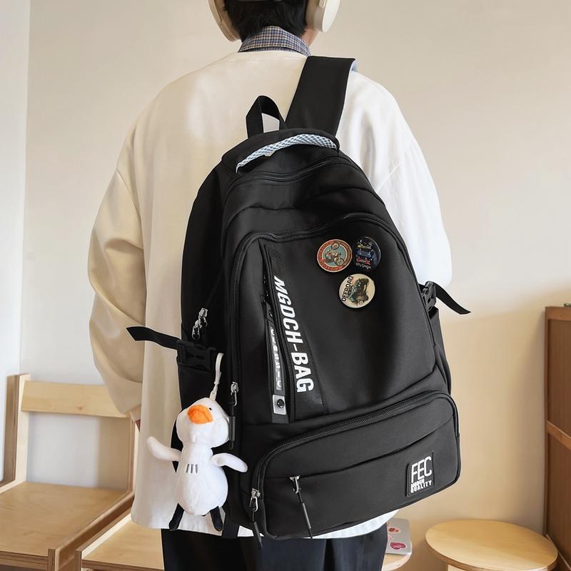 Female Large Capacity Backpack Letter Print College Style Student Waterproof Schoolbag Male Travel Backpack