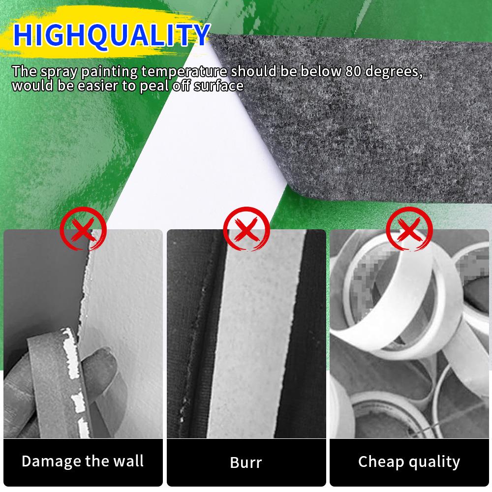 High-Tack Black Crepe Paper Tape for Children's Handmade Painting and Masking