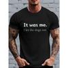 European size Men's Fun "I Let the Dog Out" Graphic T-Shirt - Soft, Breathable Regular Fit for Summer Daily Wear Regular Fit