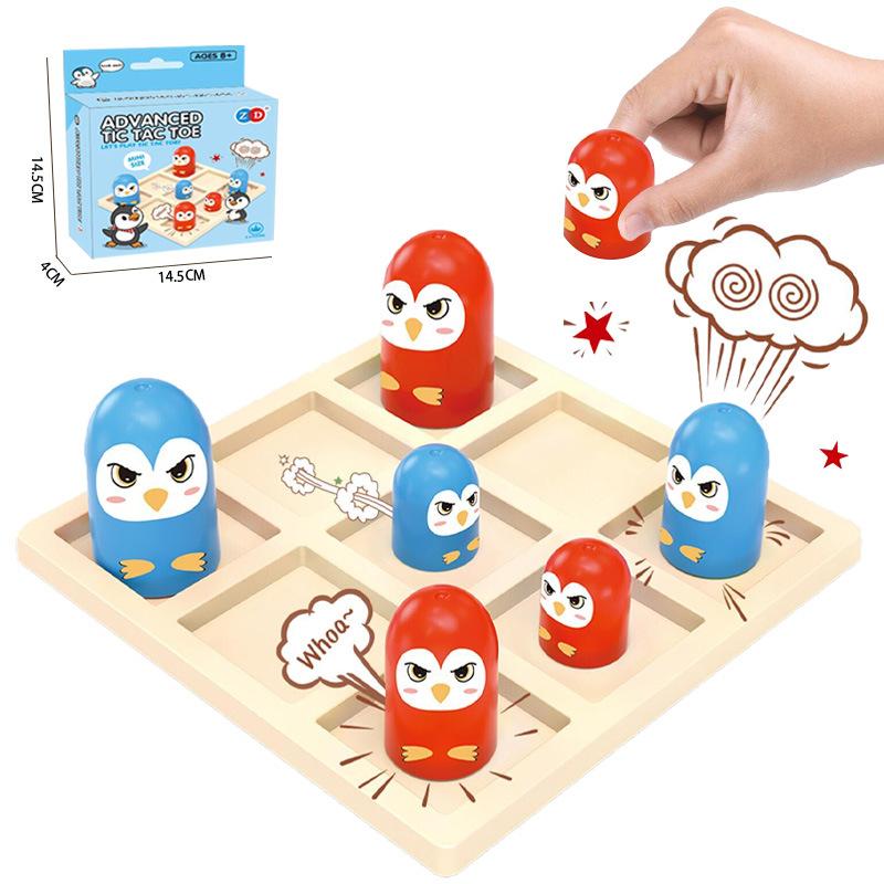 Mini Advanced Tic Tac Toe Party Board Game Puzzle Interactive Games for Family Battle Competition Desktop Games Birthday Gift