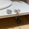 Korean Flower Ring Tassel Vintage Rings Exquisite Colorful Beaded Ring  Women
