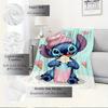 1pc Flannel Cute Stitch Cartoon Pattern Bed Small Cover Blanket Sofa Blanket Birthday Gift Home Decoration 's Room Bedroom
