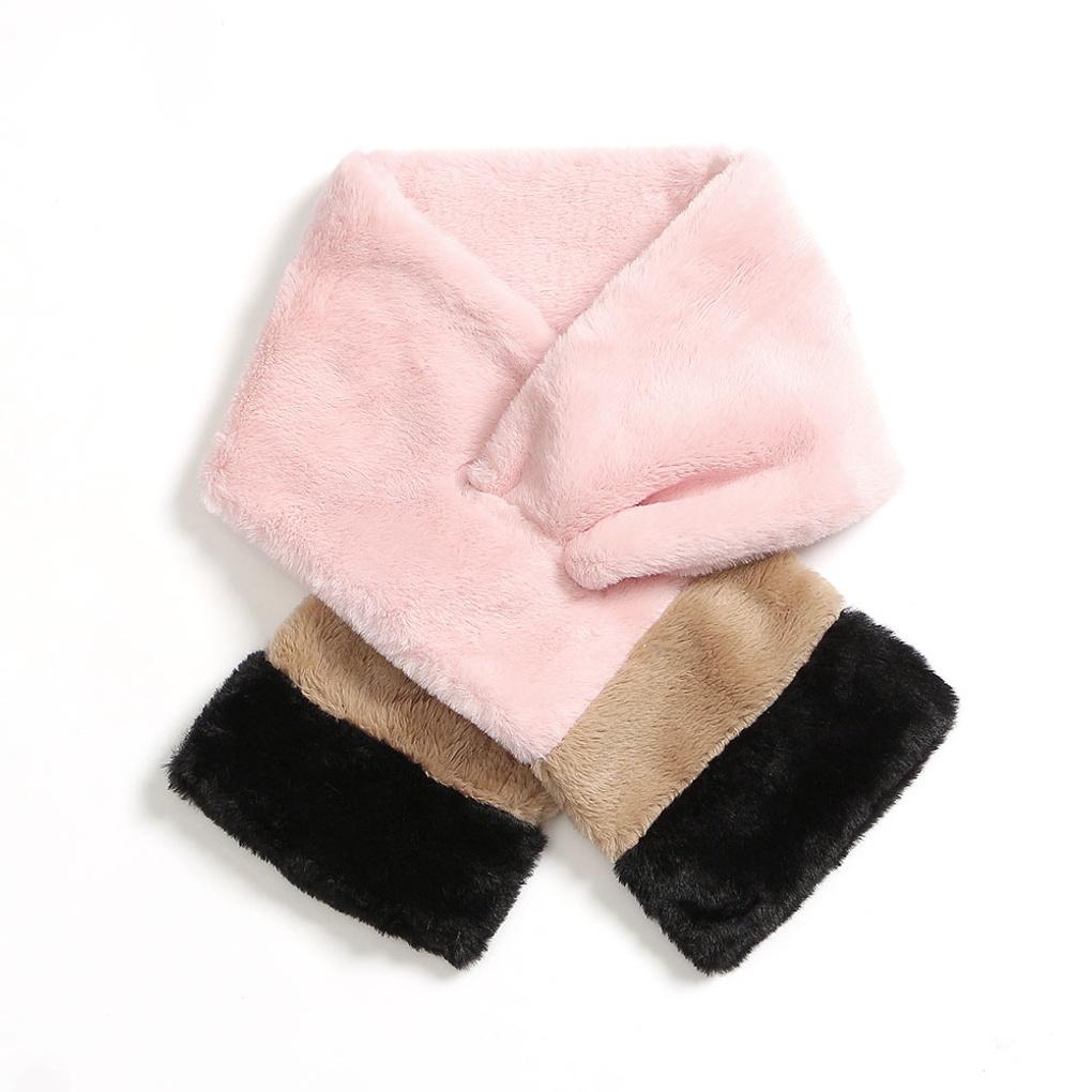 Cashmere Petite Two-tone Fur Muffler for Women, Winter