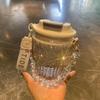 Large Capacity Coffee Cup with Rhinestone Chain Handle - Portable, Stylish, and Easy To Drink From