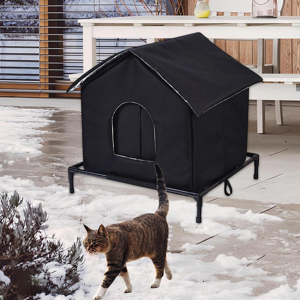 Premium Oxford Cloth Outdoor Cat House Insulated Waterproof Stray Shelter for Outdoor Cats Winter Windproof Design