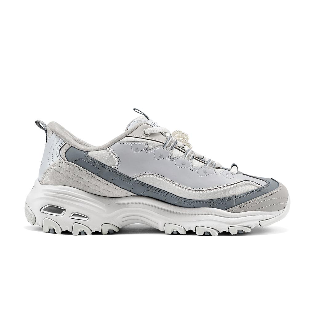 Skechers DLites Zapatillas de Moda Sencillas de Caña Baja Estilo Papá para Mujer Grises 150559-GRY