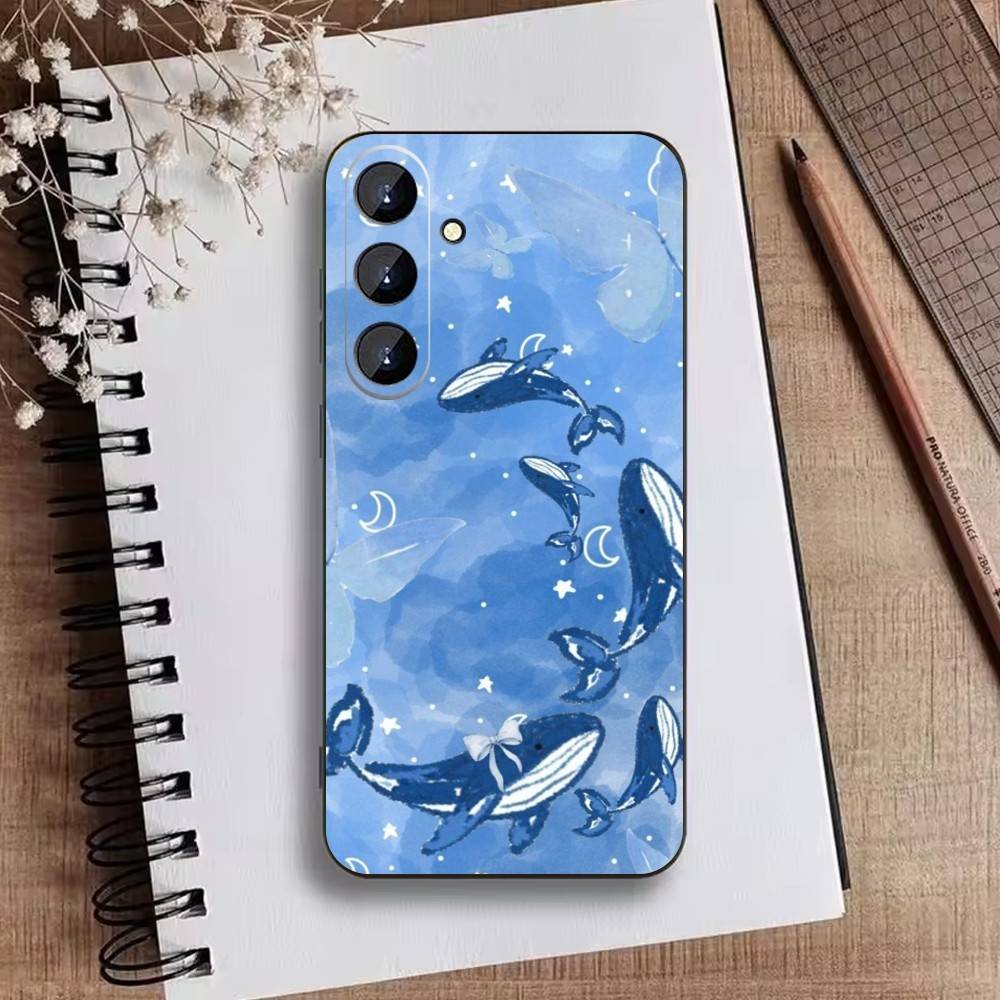 Whale Fall-Art Phone Case For Samsung Galaxy A73,A21s,A22,A31,A52,A53,A71,A41Soft Black Shell