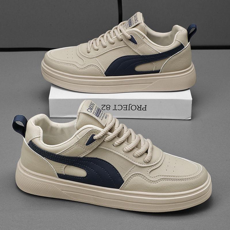 

Мужская обувь весна и осень модные кроссовки для активного отдыха 2024 новые модные брендовые корейские повседневные кроссовки молодежная кожаная спортивная обувь 39