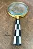 Antique Brass 10X Magnifier: Vintage Handheld Magnifying Glass