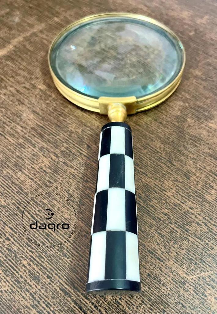 Antique Brass 10X Magnifier: Vintage Handheld Magnifying Glass