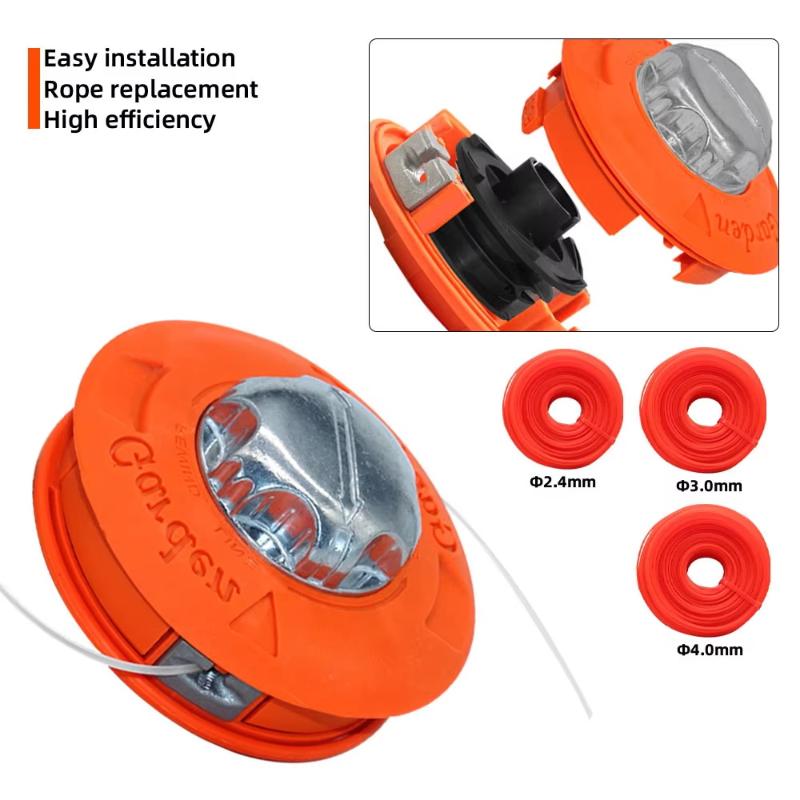 Universal Fit Automatic Grass Trimmer Head 2 Line System For Gasoline Garden Cutting Tools Easy to Install
