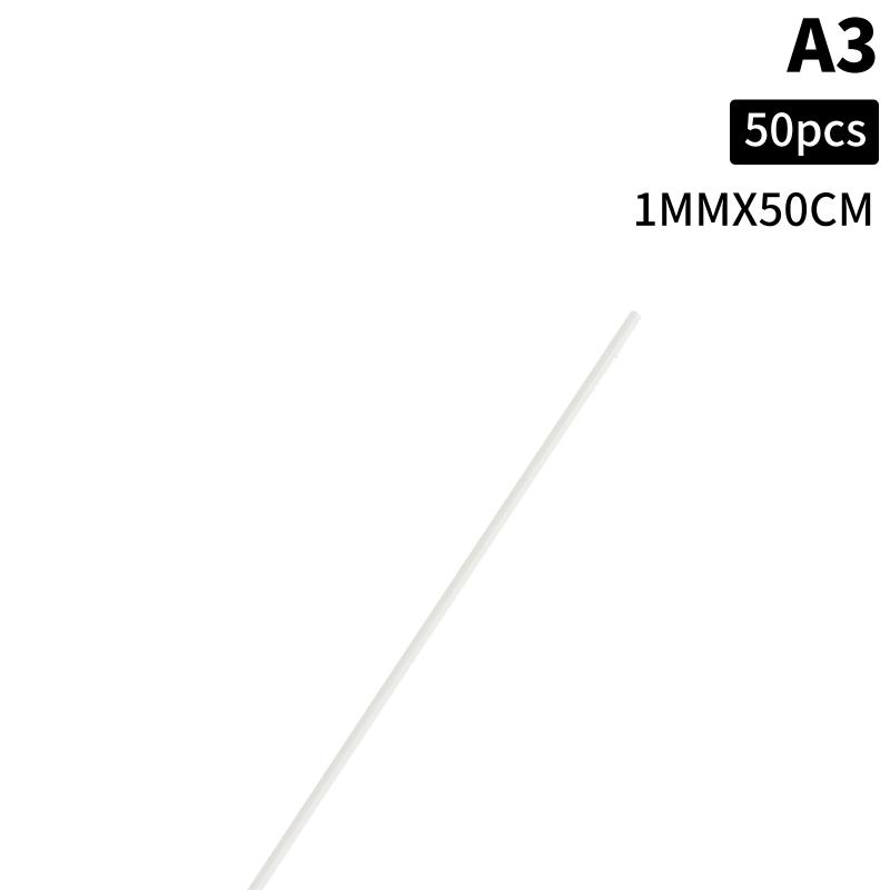 ABS Model Making Rods 50Pcs 05 08 1 15 2 25MM Solid Plastic Tubes Bars For Creative Craft Hobby Projects Assembly