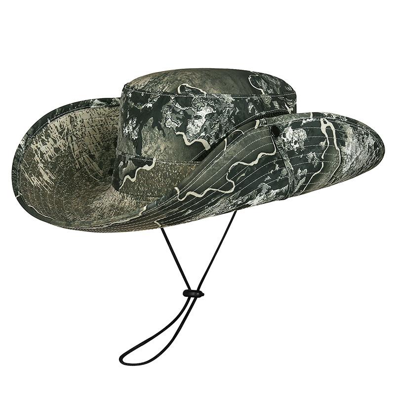 Northwood Leaf Camouflage Bucket Hats Outdoor Mountaineering Withered Wood Jungle Hat Sunscreen Sunshade Large Eaves Breathable Fishing Hats