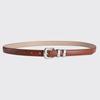 2024 Women's Candy Color Leather Belt with Silver Buckle - Fashionable Dress Accessory