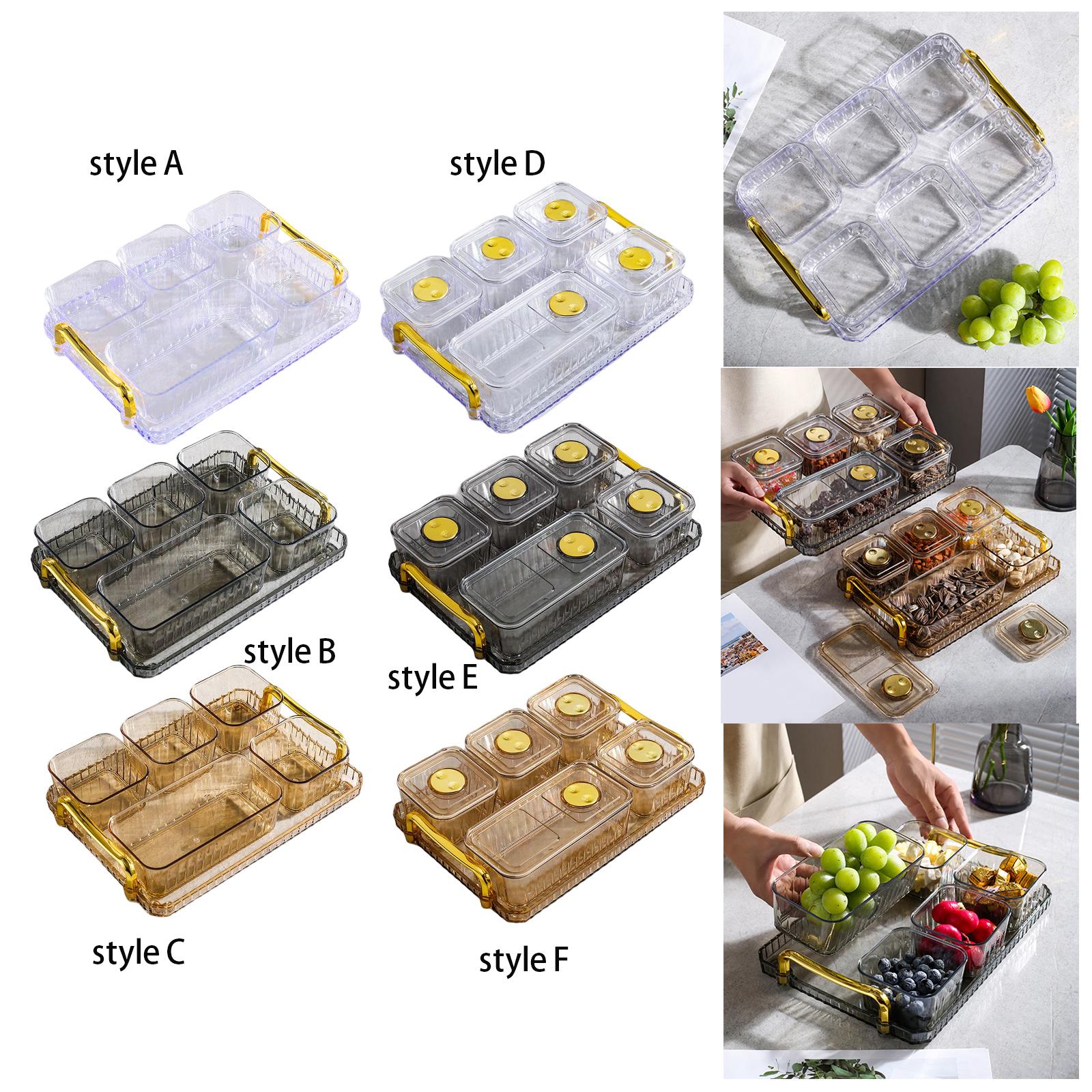 Dessert Dividing Plate Serving Bowls with Tray Condiment Tray Divided Serving Dishes Tray style C
