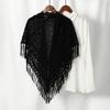 Women Knitted Cotton Tassels Shawl Triangle Scarf Woman Soft High Quality Wraps Travel Cape Femme Hollow Fashion Scarves