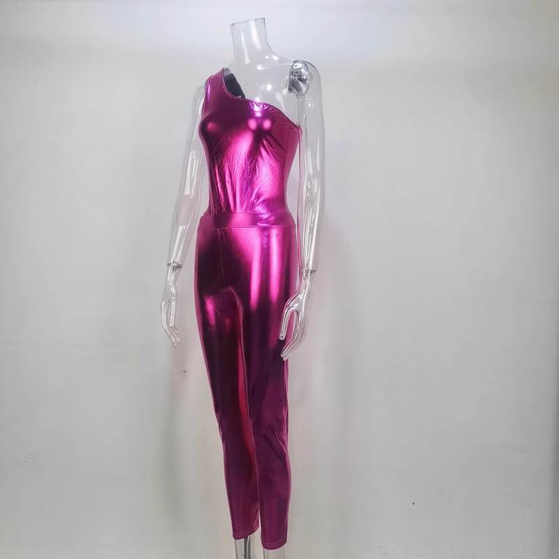 Ladies Summer Sexy One Shoulder Top Wrap Hipster Trouser Set