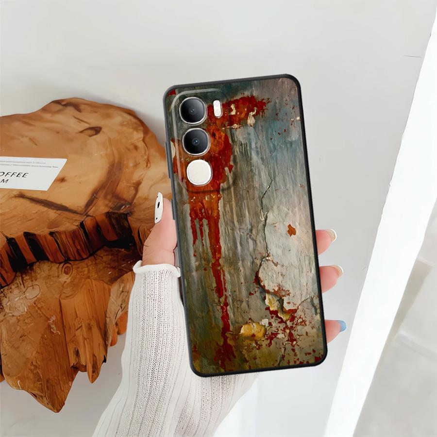 Case for Vivo Y52S Y93 Y71 Y91 V21E V23 V27 Y75 Y81 V29 Y53S Y50 Y95 V25 V30 Y51S Y78 Phone Cover Retro Rust Marks