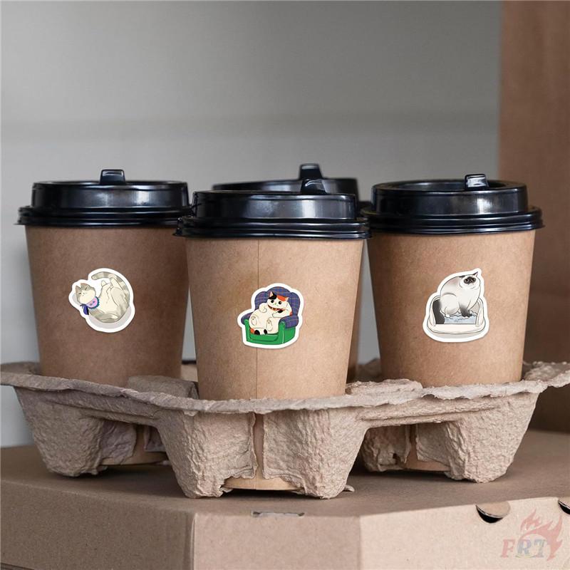 500Pcs/Roll Q Lazy Cats Kids Rewards Stickers - DIY Scrapbooks Album Decor Sealing Label Decals